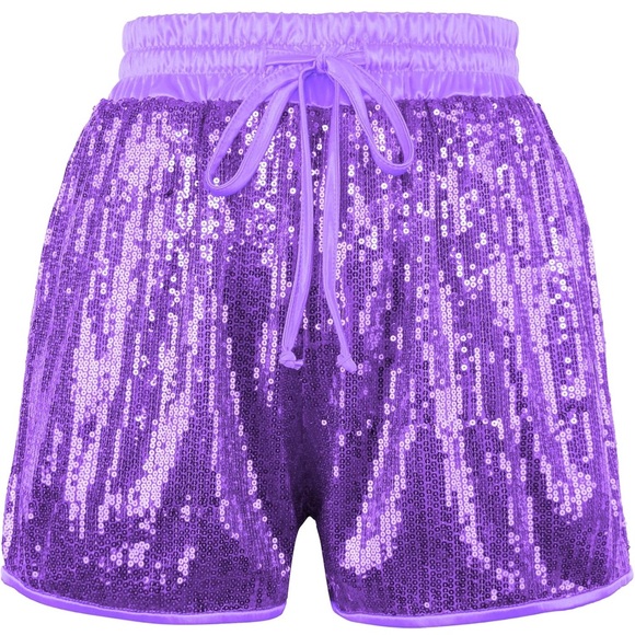 Pants - Purple Sequin Women's Shorts